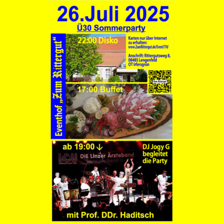 Ü30 - Sommerparty 26.07.2025 - Büfett+Konzert+Disko